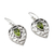 Peridot drop earrings, 'Lime Lace' - India Jewelry Earrings in Sterling Silver and Peridot 