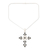 Onyx and quartz cross necklace, 'Honesty' - Sterling Silver Onyx and Quartz Necklace Cross Jewelry