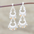 Carnelian and rainbow moonstone chandelier earrings, 'Lace' - Sterling Silver Carnelian and Rainbow Moonstone Earrings thumbail