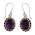 Amethyst drop earrings, 'Dazzle' - Handmade Sterling Silver and Amethyst Earrings from India (image 2a) thumbail