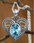 Blue topaz heart necklace, 'Love Rejoice' - Indian Heart Jewelry Sterling Silver Blue Topaz Necklace thumbail