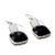 Onyx drop earrings, 'Delight' - Sterling Silver and Onyx Drop Earrings (image 2b) thumbail