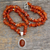 Carnelian pendant necklace, 'Flame of Love' - Fair Trade Carnelian Pendant Necklace