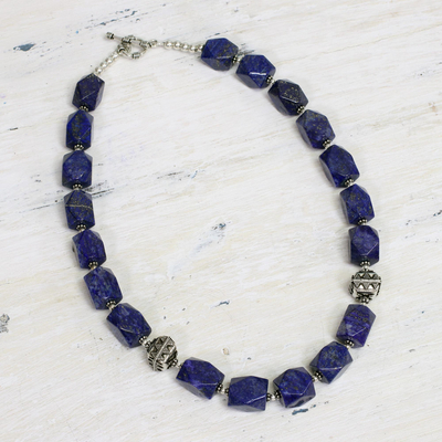Lapis lazuli strand necklace - Blue Goddess | NOVICA