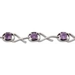 Amethyst link bracelet, 'Shimmer' - Amethyst link bracelet