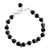 Onyx flower bracelet, 'Blossoming Ecstasy' - Onyx Bracelet Sterling Silver India Heart Jewelry thumbail