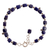 Lapis lazuli flower bracelet, 'Blossoming Ecstasy' - Fair Trade Floral Sterling Silver Lapis Lazuli Bracelet thumbail