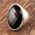 Onyx cocktail ring, 'Fascination' - Sterling Silver Cocktail Ring with Onyx Fair Trade Artisan