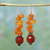 Carnelian dangle earrings, 'Ceremony' - Carnelian dangle earrings