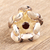 Garnet floral ring, 'Rose Passion' - Garnet floral ring