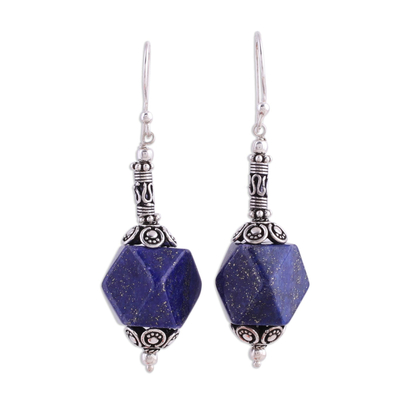 Lapis lazuli dangle earrings, 'Blue Goddess' - Lapis lazuli dangle earrings