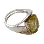 Sterling silver solitaire ring, 'Glow' - Sterling silver solitaire ring