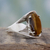 Tiger's eye solitaire ring, 'Glow' - Tiger Eye Silver Solitaire Ring Artrisan Crafted Jewelry thumbail