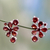 Granatblüten-Ohrringe - Handgefertigte florale Granat-Ohrringe aus Sterlingsilber
