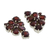 Garnet flower earrings, 'Scarlet Petals' - Handcrafted Floral Sterling Silver Garnet Earrings