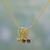 Collar corazón de oro vermeil, granates y iolita - Collar Artesanal Corazón de Granate y Iolita