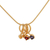 Herz-Halskette aus Gold-Vermeil-Granat und Iolith - Handgefertigte Herzkette aus Granat und Iolith