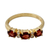 Gold vermeil garnet three-stone ring, 'Ode' - Gold vermeil garnet three-stone ring