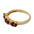 Gold vermeil garnet three-stone ring, 'Ode' - Gold vermeil garnet three-stone ring