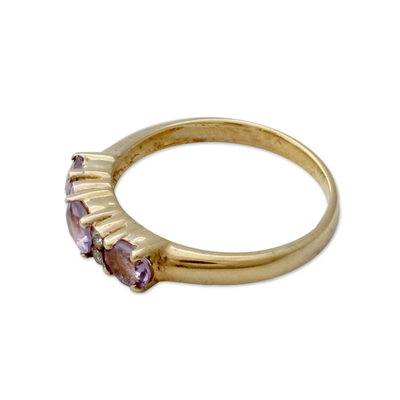 Gold vermeil amethyst cluster ring, 'Ode' - Gold vermeil amethyst cluster ring