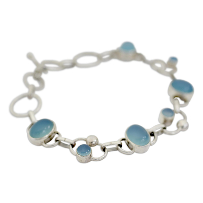Chalcedony link bracelet, 'Bliss' - Chalcedony link bracelet