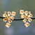Citrine flower earrings, 'Sunshine Petals' - Hand Made Floral Citrine Button Earrings thumbail