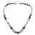 Onyx and labradorite beaded necklace, 'Mysterious Moonlight' - Onyx and labradorite beaded necklace