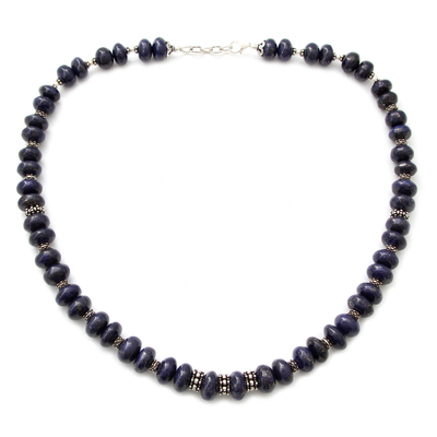 Lapis lazuli strand necklace, 'Royal Diva' - Lapis lazuli strand necklace