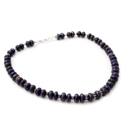 Lapis lazuli strand necklace, 'Mystic' - Lapis lazuli strand necklace