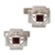 Garnet cufflinks, 'Cross' - Sterling Silver Garnet Cufflinks Men's Jewelry (image 2a) thumbail