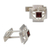 Garnet cufflinks, 'Cross' - Sterling Silver Garnet Cufflinks Men's Jewelry (image 2b) thumbail