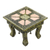 Nickel plated stool with copper accents, 'Copper Paradise' - Brass Repoussé Ottoman Unique Stool Made in India thumbail