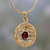 Gold vermeil and garnet choker, 'Golden Goddess' - Handcrafted Vermeil and Garnet Necklace Golden Jewelry thumbail