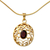 Gold vermeil and garnet choker, 'Golden Goddess' - Handcrafted Vermeil and Garnet Necklace Golden Jewelry (image 2a) thumbail