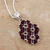 Garnet flower necklace, 'Glorious' - Handcrafted Floral Sterling Silver and Garnet Necklace (image 2b) thumbail