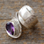 Amethyst wrap ring, 'Curled Up' - Sterling Silver Single Stone Amethyst Ring thumbail