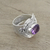 Amethyst wrap ring, 'Her Majesty' - Sterling Silver Wrap Amethyst Ring India Jewelry thumbail