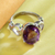 Amethyst cocktail ring, 'Ode to Love' - Amethyst Heart Cocktail Ring from India