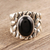 Men's onyx ring, 'Dark Clouds' - Men's Silver and Onyx Domed Ring