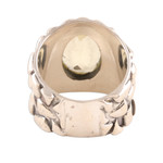 Men's sterling silver ring, 'Golden Clouds' - Men's Jewelry Silver and Quartz Ring from India