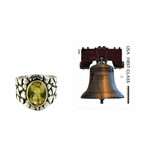 Men's sterling silver ring, 'Golden Clouds' - Men's Jewelry Silver and Quartz Ring from India