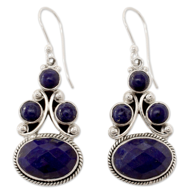 Sterling Silver Jewelry Lapis Lazuli Earrings - Love Foretold | NOVICA