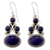 Lapis lazuli dangle earrings, 'Love Foretold' - Sterling Silver Jewelry Lapis Lazuli Earrings