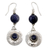 Lapis lazuli dangle earrings, 'Royal Moonlight' - Lapis lazuli dangle earrings