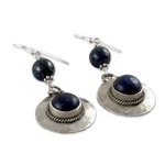 Lapis lazuli dangle earrings, 'Royal Moonlight' - Lapis lazuli dangle earrings