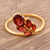 Gold vermeil garnet cocktail ring, 'New Life' - Artisan Crafted Floral Vermeil Multi-stone Garnet Ring 