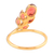 Gold vermeil garnet cocktail ring, 'New Life' - Artisan Crafted Floral Vermeil Multi-stone Garnet Ring 