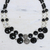 Doppelsträngige Halskette aus Perlen und Onyx - Doppelsträngige Halskette aus Perlen und Onyx