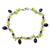 Peridot and amethyst anklet, 'Forest Fiesta' - Peridot and amethyst anklet