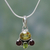Garnet and citrine pendant necklace, 'Harmony' - Handcrafted Sterling Silver Multigem Necklace